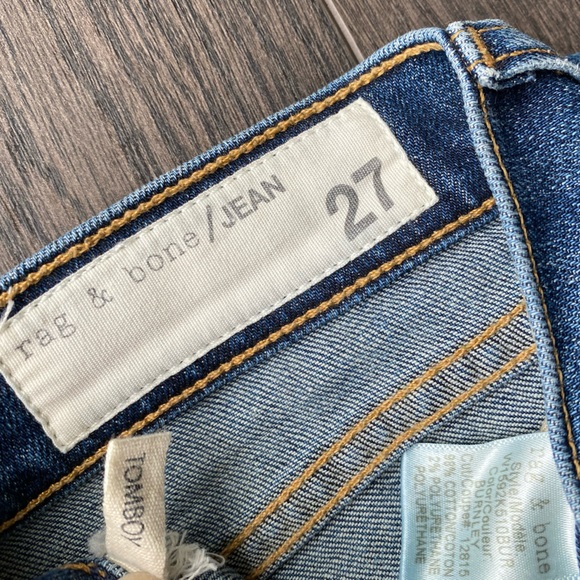 Rag & bone - tomboy jeans - distressed in blue - size 27 - Picture 3 of 6